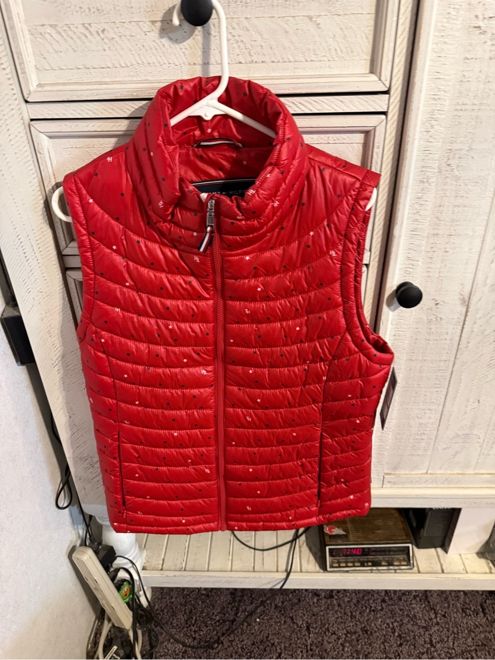 Tommy Hilfiger Red Quilted Sleeveless Puffer Vest